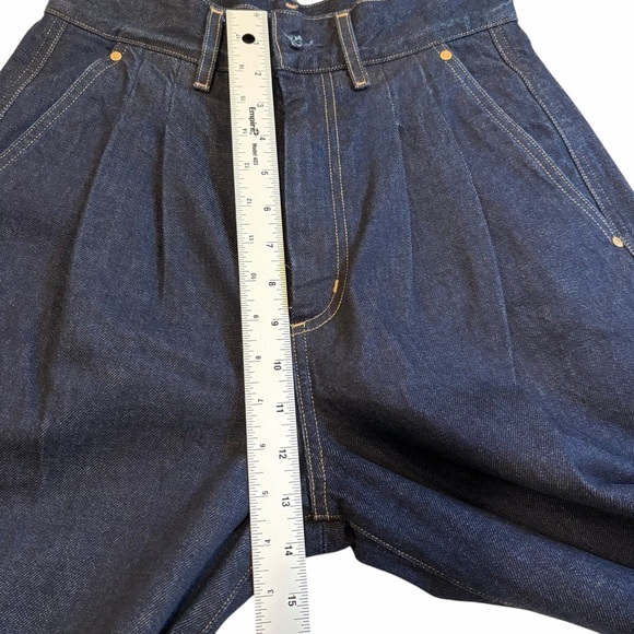 Goldsign Wide-Leg Pleated Denim Trousers | Made in USA, Size 26 - Picture 13 of 14